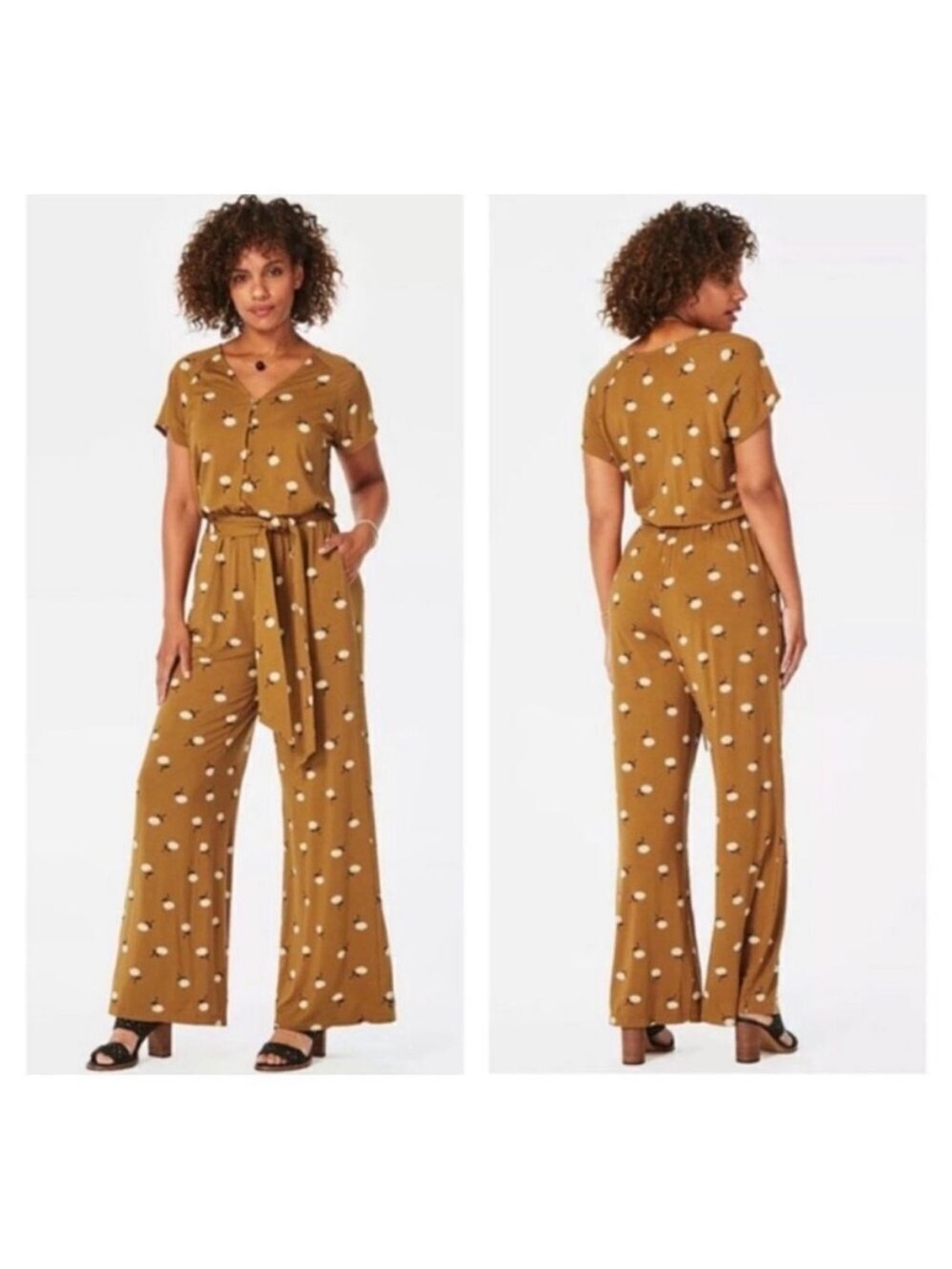 Matilda Jane Up In Front Floral Wide Leg Romper Jumpsuit Size Medium